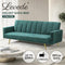 LEVEDE 3 Seater Sofa Bed Convertible, Velvet Loveseat Sofa Couch, Recliner Sofa Lounge with 3 Adjustable Backrest Positions, Spare Bed for Guest, Load Up to 220kg (197cm, Green)