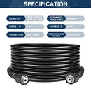 DERASL High Pressure Washer Hose, 25FT, 3300PSI, M22-14mm Female Thread on Both Sides, Torsion Resistant, Replaces Most Brands of Power Washer Hose