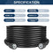 DERASL High Pressure Washer Hose, 25FT, 3300PSI, M22-14mm Female Thread on Both Sides, Torsion Resistant, Replaces Most Brands of Power Washer Hose
