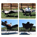 KingCamp Camping Cot for Adults Portable Hammock with Aluminum Alloy Stand Lightweight Robust Folding Sleeping Cot Non-Slip Outdoor Hammock Bed for Indoor Patio Garden Yard Nap Sunbathing Cot Black