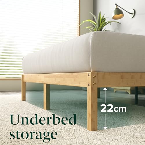 Zinus Queen Bed Frame | Bamboo Wood Bed Base Bedroom Furniture