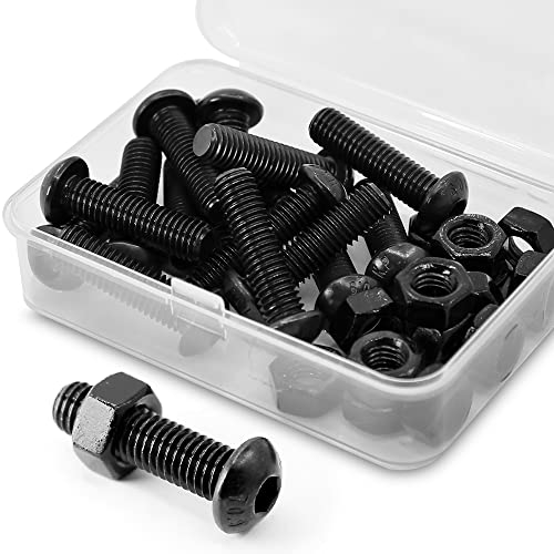 (15 Sets) M8 x 20mm Screws and Nuts Set Button Head Socket Cap Bolts 10.9 Grade Alloy Steel Full Thread