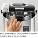 Chefman 5.3L Electric Hot Water Dispenser Urn w/Auto & Manual Dispense Buttons, 1700W, Safety Lock, Instant Heating, Auto-Shutoff/Boil Dry Protection, Insulated Stainless Steel - For Home & Office