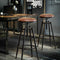 Levede 2X Bar Stool Kitchen Wooden Leather Barstools Industrial Swivel Chairs