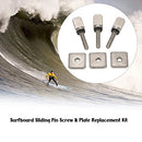 Lixada Thumb screw set Surfboard Longboard Sliding Fin Screw & Fin Plate Replacement Kit for Stand Up Paddle Body Board (3pcs)