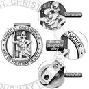 St Christopher Medal for Car Silver Saint Christopher Visor Clip Religious Car Medals Go Your Way in Safety Car Visor Clip Auto Sun Visor Accessories for Parent Family Friend (2)