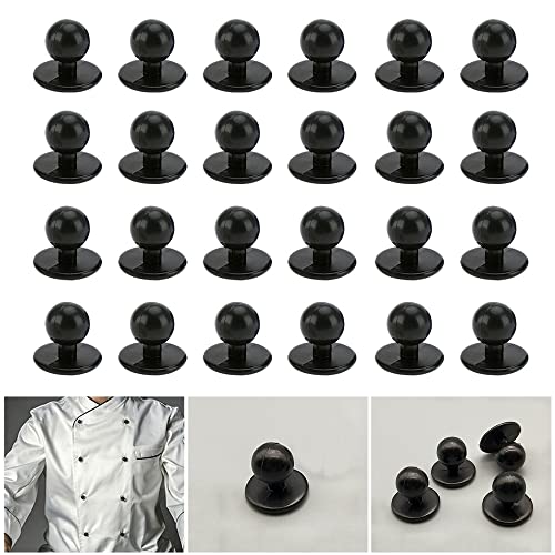 1xNEW Chef Jacket Buttons 10 X Black Chefs Button Replacement Pack Set