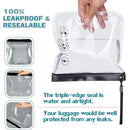 Clear Travel Toiletry Bag - Airport Security Liquids Bags, Airport Liquid Bag 20 x 20cm TSA Approved, Travel Accessories Makeup Bags Holiday Essentials Luggage for Men Women, 2pcs Black/Grey, 20*20CM