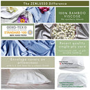 ZENLUSSO Bamboo Pillow Cases Queen/Standard - 100% Organic Pure Bamboo, Luxuriously Soft, Cooling 2 Piece Pillowcase Set, Envelope Closure (Navy Blue, Standard)