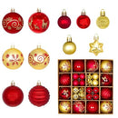 Christmas Tree Ornaments, Fyvadio 24Pcs Christmas Ball Ornaments Set, Shatterproof Christmas Balls Hanging Xmas Tree Decorations, Hanging Ball for Holiday Wedding Party Decoration (Gold, 2.3"- 6CM)