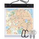 SANNIX Waterproof Map Case Transparent Map Cover with Clear Window and Neck Strap PVC Camping Map Case for Hiking (31x28cm) with Carabiner and Whistle, Transparent, 12.20" × 11.02" / 31 × 28 cm, Modern