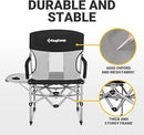 KingCamp Folding Camping Chair, Heavy Duty Director's Seat for Adults Outside, Portable Lawn Chairs with Side Table Breathable Mesh Back Compact Style for Outdoor Sports