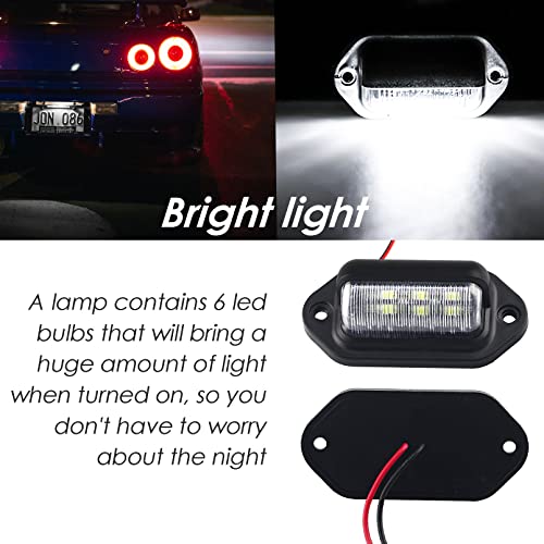 LED License Plate Light DC12-24V 6-LED Waterproof - Perfect for Trucks, SUVs, Trailers, RVs, and Boats (2)