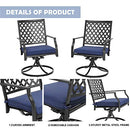 LOKATSE HOME Patio Swivel Rocker Chairs Furniture Metal Outdoor Dining Chairs with Cushion Set of 2