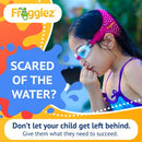 Frogglez Kids Swim Goggles with Pain-Free Strap | Ideal for Ages 3 – 10 in Swimming Lessons | Leakproof, No Hair Pulling, UV Protection | Recommended by Olympic Swimmers (Green Frogz)