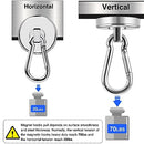 LOVIMAG Strong Magnetic Hooks, 70LBS Magnetic Hooks Neodymium Magnets Hooks, Magnetic Hooks Cruise with Swivel Carabiner Hook for Hanging, Cruise, Grill, Tool Room, Warehouse, Kitchen, Home etc-6 Pack