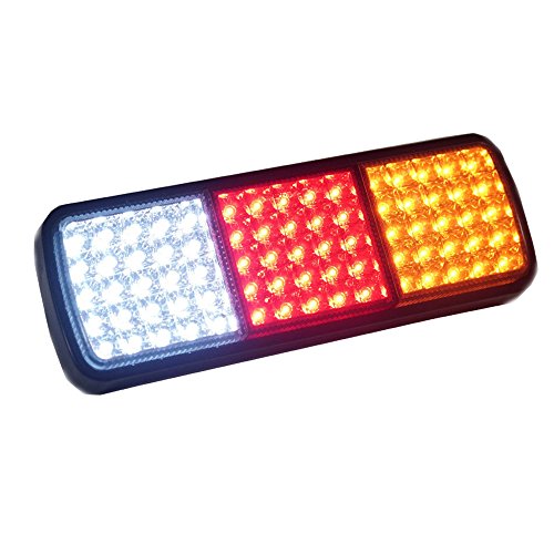 Elinz 2x LED Tail Lights Reverse Indicator Brake Trailer Truck Caravan UTE 12V 75 LEDs ADR Approved IP67 Hermetically Sealed PC Lens ABS Body