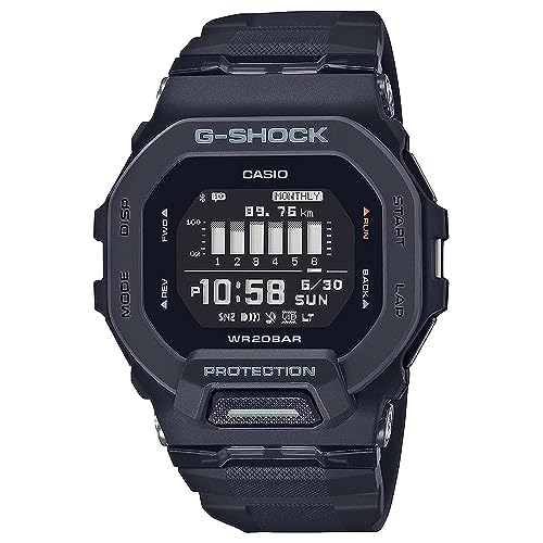 G-SHOCK GBD200-1D Mens Black Digital Watch with Black Band