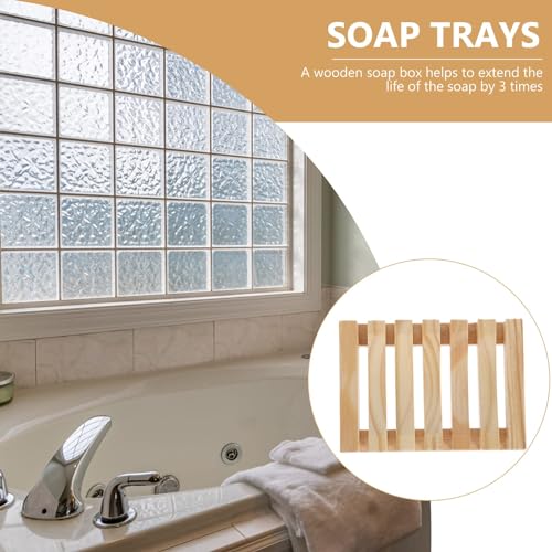 Bath Soap Dish, Bamboo Soap Dish,YOKONOCO Soap Holder for Shower, Soap Savers for Bar Soap, Soap Dishes for Bathroom, Soap Tray Self Draining