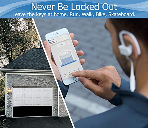 eKyro Smart Garage Door Opener - Universal WiFi Remote Controller Compatible with Alexa, Google Home, iPhone, Siri, Android, 1 2 or 3 Door Security Systems, IFTTT, Updated Model