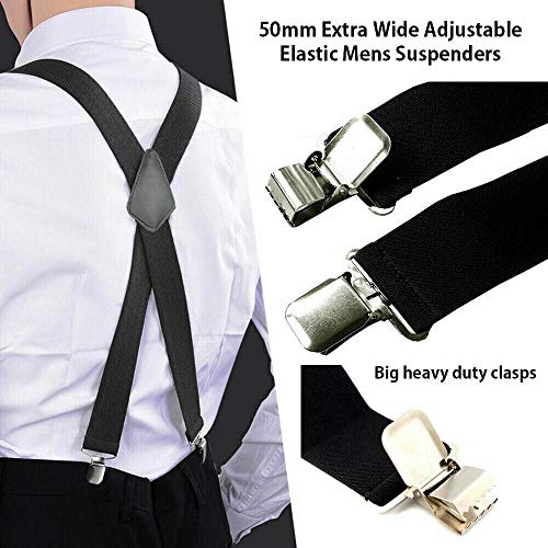 35/50mm Extra Wide Men's Adjustable Elastic Suspenders Clip On Braces Trouser AU (35mm)