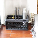 ZHJINGYU crates for storage,20L,plastic baskets for organizing,collapsible shopping basket,foldable crate with Handles,collapsible storage crate,car basket,for Kitchen,Bathroom,Medicine.small,Black