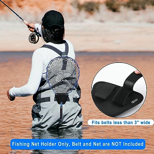 Cosmos Fishing Net Holster Fish Landing Net Holder Adjustable Belt-Mounted Fishing Hand Net Holster Dip Net Waist Holder for Fishing Net and Racket