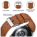 Leather Bands for Samsung Galaxy Watch 4 Band & Galaxy Watch 5 Bands 44mm 40mm/Samsung Galaxy Watch 6 Band 45mm Women/Men, 20mm Soft Leather Bands Replacement Straps