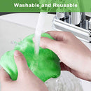 2 Pack Windshield Cleaning Tool Windshield Cleaning Wand Auto Window Cleaner with Detachable Handle, 8 Pieces Reusable Cloth Pads and 2 Pieces Spray Bottles for Car Interior (Green)