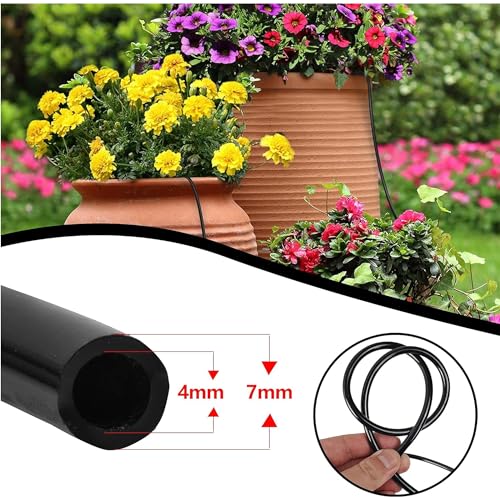 URANT50 ft (15 m) 1/4 Drip Irrigation Kit,Garden Watering Line Atomizing Hose Automatic Watering Kit for Garden Greenhouses,Flower Beds,Yards,Lawns