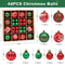 Christmas Decorations Balls, 44pcs 6/3 cm Hanging Balls Ornament for Christmas Tree, 9 Styles Elk Deer Snowflake Christmas Ball Star Ornaments for Xmas Tree, Homes Decors (Red&Green)