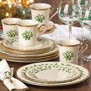 Lenox 6122048 Holiday 12-Piece -Plate & -Mug Set,Red & Green