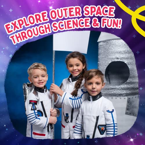 Playz Solar System for Kids Exploration Kit - 17 Outer Space STEM Experiments & Science Toys for Kids Ages 4-12 - Make DIY Rockets, Eclipse, Constellation Projector, 2D Solar System Model, Planet Toys