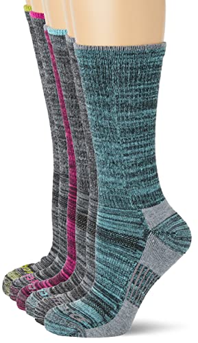 Dickies Women's Dri-Tech Moisture Control Crew Socks Multipack, Black Heathered (6 Pairs), 6-9