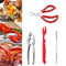 (Red) - 9Pcs Seafood Tools Set Crab Lobster Crackers Stainless Steel Forks Opener Shellfish Lobster Crab Leg Sheller Nut Crackers