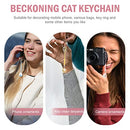 TOYANDONA Japanese Maneki Neko Lucky Cat Mobile Phone Pendant Copper Waving Cat Jingle Bell Mobile Phone Jewellery for DIY Key Chain Car Bag Purse Backpack Lucky Pendant Decoration Pack of 5
