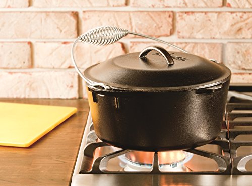 Lodge L8DO3 Cast Iron Dutch Oven, Pre-Seasoned, 5-Quart, Black