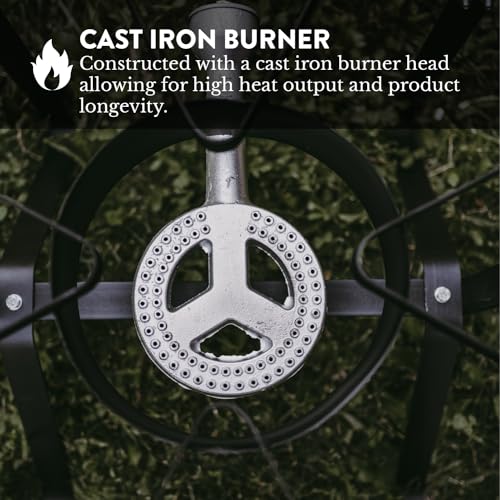 GasOne B-5200K Outdoor Cooker with High Pressure Steel Braided Hose Propane Burner Camp Stove