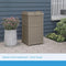 Suncast 33 Gallon Hideaway Trash Can for Patio - Resin Outdoor Trash with Lid - Use in Backyard, Deck, or Patio - Dark Taupe