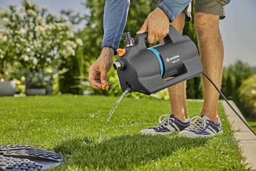 Gardena Garden Pump 4300 Silent: Very quiet irrigation pump with innovative case, flow rate 4300 l/h, 650 W motor, twin seal system, energy-efficient and waterproof (9056-20)