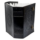 TUZECH 600 Pages Handmade Large Leather Journal Diary Embossed Tree of Life Book Of Shadows Hoccus Poccus Notebook Writing Seven Chakra Grimoire Sketchbook 7 x 10 Leather Bound (Black)