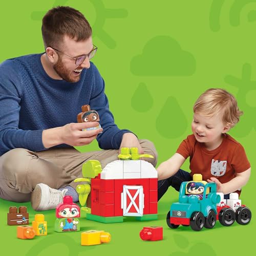 Mega Bloks Green Town Grow & Protect Farm Building Set with 54 Big Building Blocks and Special Pieces, Toy Gift Set for Ages 1 and up [Amazon Exclusive]