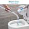 Toilet Brush with 1 Bag Disposable Cleaning Pads, Long Handle Wall Toilet Bowl Clean System Replacement Wand Scrubber Starter Kit Replaceable Versatile Cleaner Bathroom Concentrated Detergent