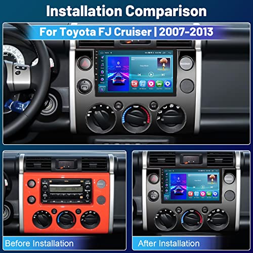 Roinvou 2+64G Android CarPlay Stereo for 2006-2022 Toyota FJ Cruiser, Built-in Wireless CarPlay with Android Auto, 9'' Touchscreen in-Dash GPS Navigation Support Mirror Link BT FM RDS AHD