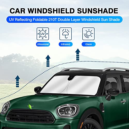 KUST Windshield Sun Shade for Mini Countryman Cooper F60 SUV Accessories 2017-2024 Window Sunshade Sun Visor Protector Foldable Blocks UV Rays Keep Your Car Cooler