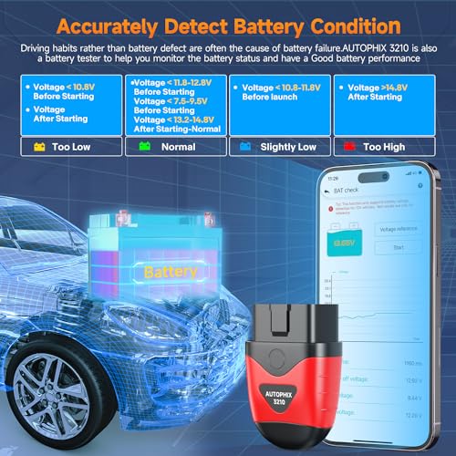 AUTOPHIX 3210 Bluetooth OBD2 Scanner Enhanced Universal Car Code Readers & Scan Tools Diagnostic Scanner with Performance Test Battery Test Check Engine Light Exclusive APP for iPhone, iPad & Android