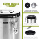 1.8L Coffee Canister, Airtight Coffee Canister with Scoop, Coffee Jar with Built-in Valve, Date Tracker, 2 Spare Filter, Coffee Container for Beans, Ground, Tea, Flour and Sugar Silver