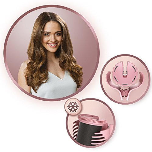 Remington PROluxe H9100 Heated Hair Rollers OPTIheat Technology Innovative Clip Design Two Sizes (25mm, 32mm) Pink/Black