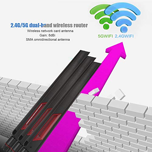 3Pcs Small WiFi Antenna Dual Band, 2.4 Ghz to 5.8 Ghz Extendable Antenna, High Gain Router Antenna for RT AC68U, EX6200, AC15, AC68U, RT AC88U, AC88U, AC3200, AC66U