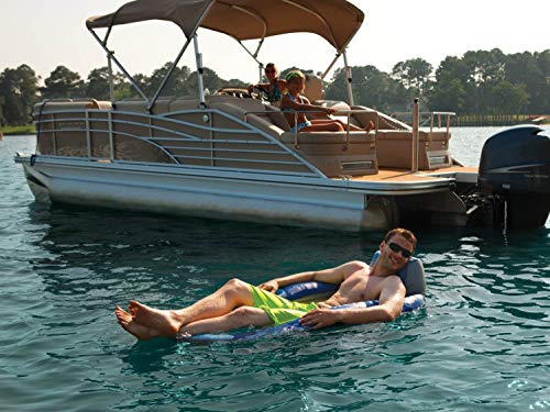 Kelsyus Floating Pool Lounger Inflatable Chair w/ Cup Holder, Blue (6 Pack)